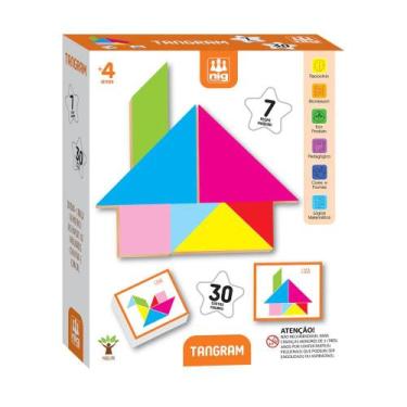 Imagem de Brinquedo Educativo Quebra-cabeça Tangram 30 Cartas Nig Brinquedos - T