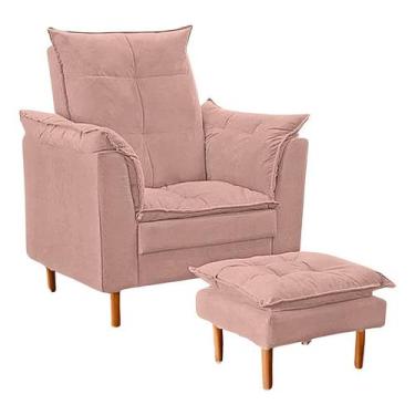 Imagem de Poltrona De Amamentação Com Puff Cinza Trovão - Meu Estofado, Rosê