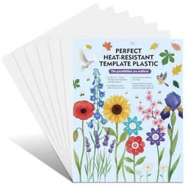 Imagem de Lewtemi 6 peças de plástico resistente ao calor e capa 21 x 28 cm modelos de estênceis de plástico translúcido reutilizáveis para aplicação manual e máquina de costura de patchwork