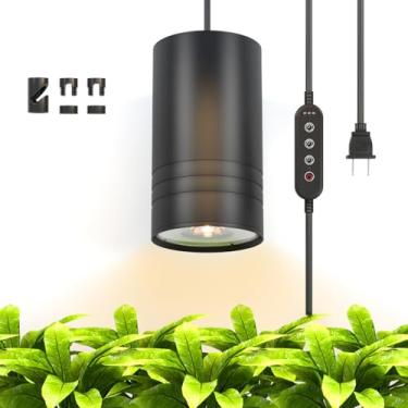 Imagem de Luzes de plantas de 40 W para cultivo interno, lâmpada suspensa para plantas de interior, planta grande e alta, jardim, flores, estufa, com temporizador e cabo de alimentação trançado de 4,5 m