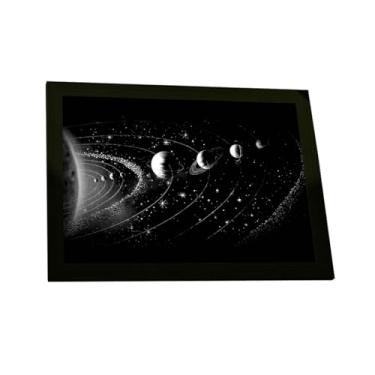 Imagem de Quadro Decorativo Sistema Solar Ilustração Preto Branco Decoração Poster Quarto Sala