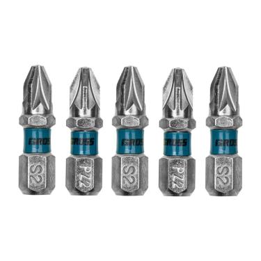 Imagem de Bits Pozidriv Aço Rápido 5pcs 25mm Gross Cromado Magnético