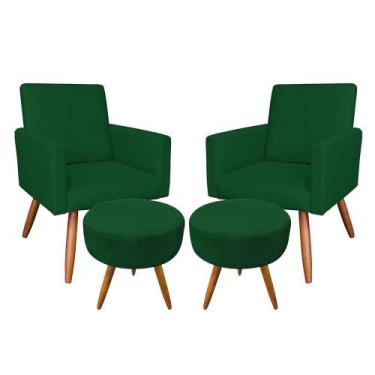 Imagem de Kit 02 poltronas com 02 puffs larissa su - DRossi