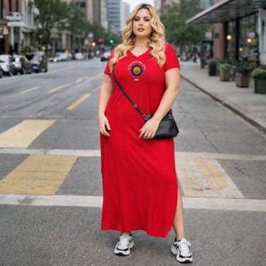 Imagem de Vestido Feminino Longo Plus Size Estilo Casul Urbano Moda Verão - Dona