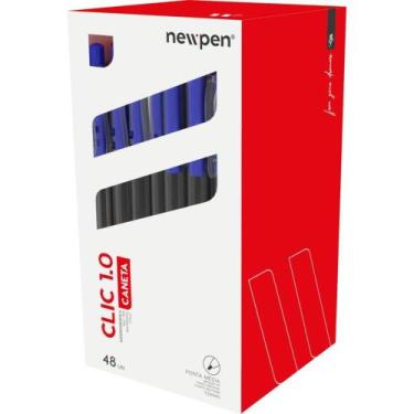 Imagem de Caneta Esferográfica CLIC 1.0MM Azul - Caixa com 48 Unidades - Newpen