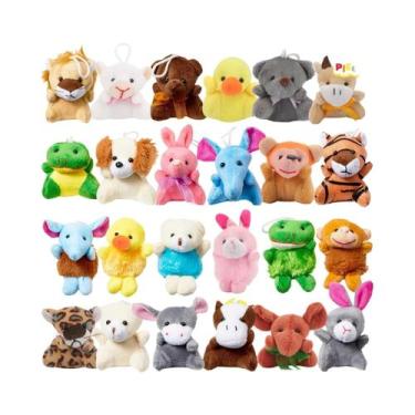 Imagem de Conjunto De Brinquedos De Pelúcia Mini Animais 24 Peças Chaveiro Fofo 