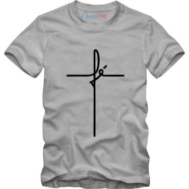 Imagem de Camiseta Fé Jesus Religiosa Gratidão Masculina Algodão Premium - BLACK