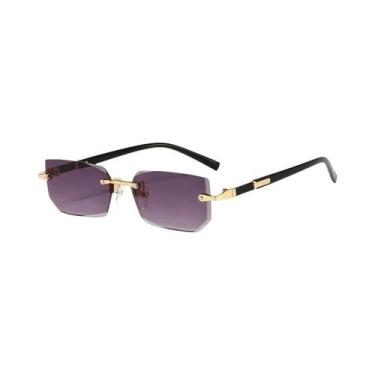 Imagem de Óculos De Sol Retrô Sem Armação Para Homens, Marca De Designer, Lentes