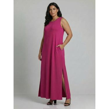 Imagem de Vestido Longo Aveloz Viscolycra Soltinho Plus Size com Bolso-Feminino