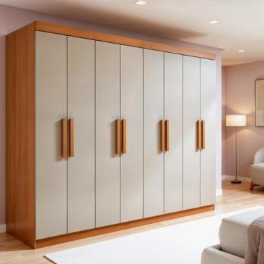 Imagem de Guarda-roupa 8 Portas 4 Gavetas Andara Soft - Móveis Lopas