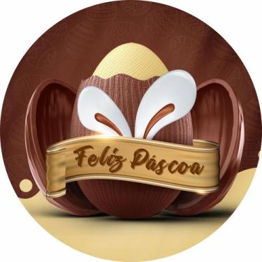 Imagem de Painel de Lona  Páscoa Chocolate Orelhas de Coelho 100x100cm - Fabrika