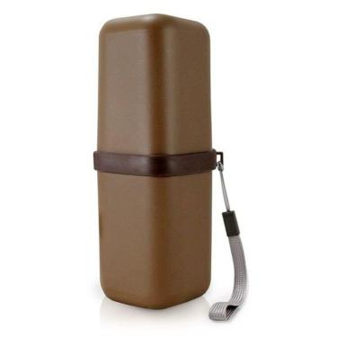 Imagem de Porta Escova E Pasta De Dente Estampa Lisa Lifestyle Jacki Design Marrom