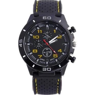 Imagem de Relógio Masculino Esporte Fino Com Pulseira De Borracha Esportivo Analógico De Pulso Sport-Masculino