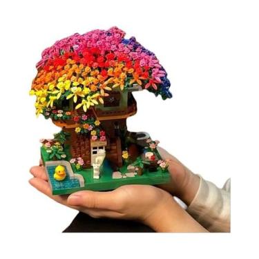 Imagem de Blocos De Montar Buquê De Orquídeas: Modelo De Planta Bonsai, Flores A