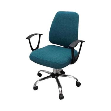 Imagem de Capa De Cadeira De Escritório Em Jacquard Elástico De Cor Sólida 2PCS/