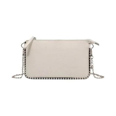 Imagem de Bolsa Transversal Feminina De Moda Em Cor Sólida Com Cadeado Para Celu