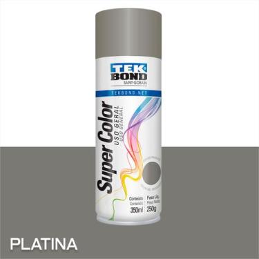 Imagem de Kit C/2 Tinta Spray Tek Bond Secagem Rápida 350ml, Platina