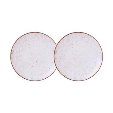 Imagem de Jogo De Pratos Rasos 2 Peças Rústico 25 Cm Porcelana Decorada Tramontina