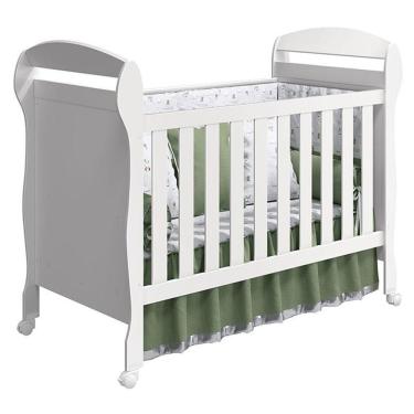 Imagem de Berço Americano Danny Branco Acetinado Reller E Cômoda Infantil Americano Branco Hp - Henn.