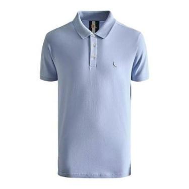 Imagem de Camisa Polo Reserva Piquet Clássica Algodão Azul Claro-Masculino