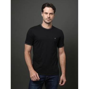 Imagem de Camiseta Calvin Klein Gola e Punho Friso preta-Masculino