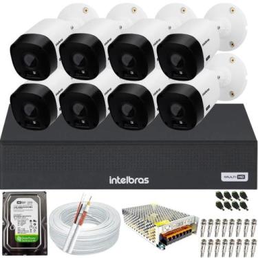 Imagem de Kit 8 Câmeras Segurança 720P Hd Dvr Intelbras 8ch mhdx Alta Resolução 