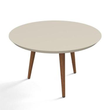 Imagem de Mesa De Centro Para Sala Madeira Redonda Pés Palito Luna Patrimar Off 
