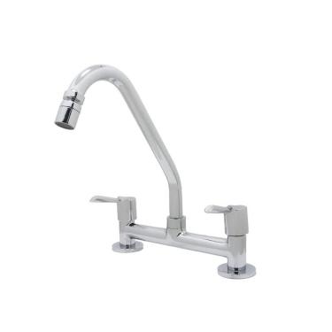 Imagem de Torneira Misturador Cozinha Pia Bancada Mesa Alavanca Cromado 1/4 De Volta Metal Luxo