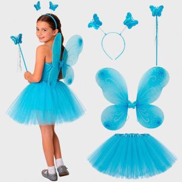 Imagem de Fantasia Infantil Borboletinha pra Menina de Carnaval Kit com Asa Saia