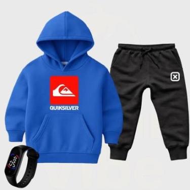Imagem de Conjunto Infantil 3 Peças Moletom Calça moleton Relógio Digital Look Completo-Unissex