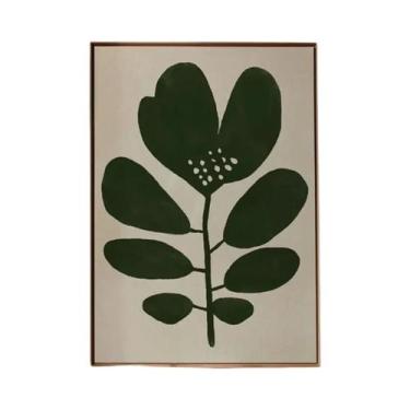 Imagem de Arte De Parede Em Tela Com Folhas Botânicas Verdes, Plantas De Interio