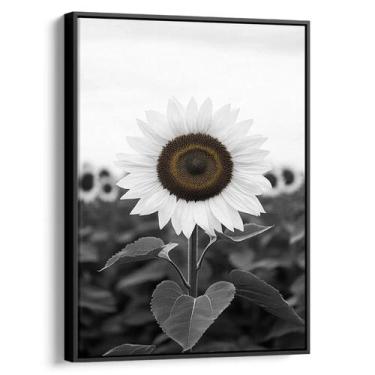 Imagem de Quadro decorativo Girassol Solitário em Campo de Sombras - Art Canvas,