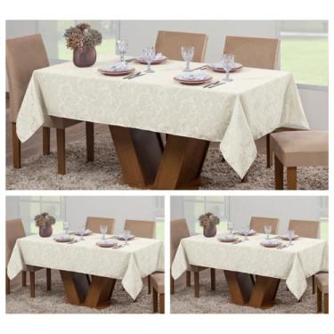 Imagem de Kit 3 Toalhas Mesa Luxo Retangular Sala Jantar 8 Lugares Jacquard - Ra