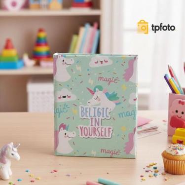 Imagem de Álbum de 500 fotos 10x15 Kids Unicórnio Believe com Adesivos - TUDOPRA