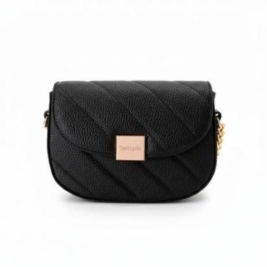 Imagem de Bolsa Beira Rio Transversal Preta Detalhe Corrente Feminina-Feminino