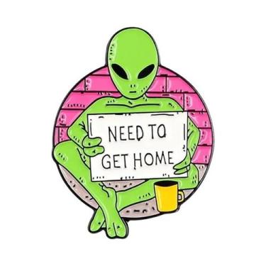 Imagem de Broches De Esmalte E Crachás De Lapela Do Desenho Animado Alien Invade