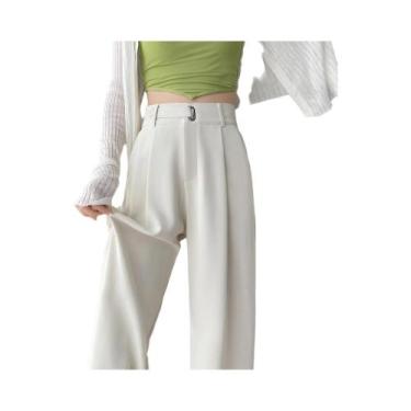Imagem de Calças Femininas De Cintura Alta E Perna Larga, Elegantes E Casuais Pa