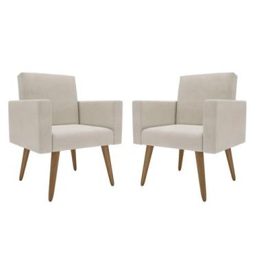 Imagem de Kit 2 Cadeiras Recepção Poltrona Decorativa Escritório - Móveis Mafer,