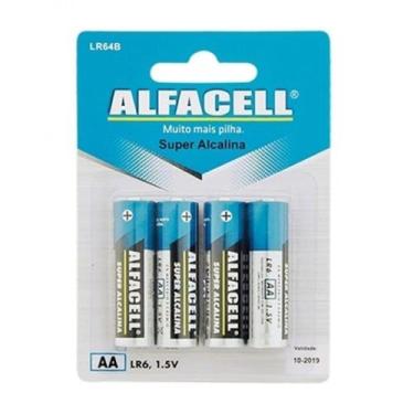 Imagem de Pilha Alcalina AA - c/ 4 Unidades - Alfacell -