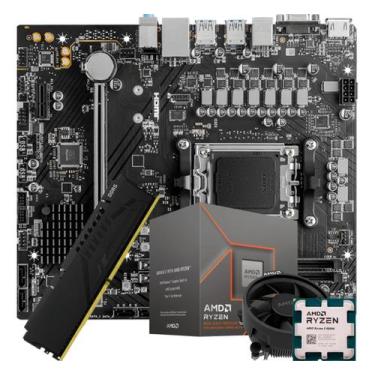 Imagem de Kit Upgrade Amd AM5 Ryzen 5 8500g, Placa Mãe A620m, Memoria Ddr5 16gb 