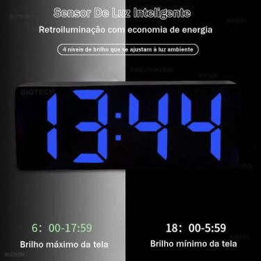 Imagem de Relógio Digital LED Grande De Parede Sensor De Luz Brilho - Genérico