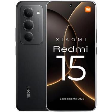 Imagem de Lançamento 2025 Xiaomi Redmi 15 256GB 8GB Preto 4G IP64 Câmera 50MP Se