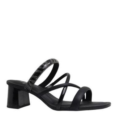 Imagem de Tamanco Feminina Salto Grosso Brilho Conforto Dakota Y7671 - Preto - 34-Feminino