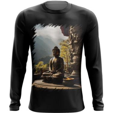 Imagem de Camiseta Manga Longa Estátua de Buda Iluminado Religião 8 - Kasubeck S
