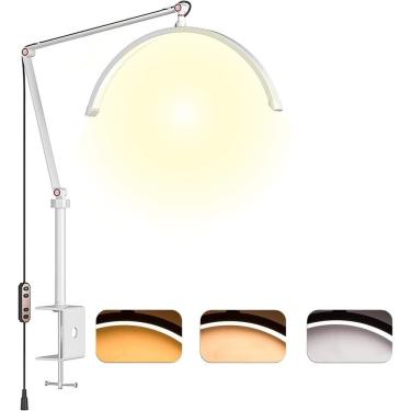 Imagem de Luminária de Piso LED Meia Lua para Cílios e Tatuagem com Braço Oscilante Altura Ajustá...