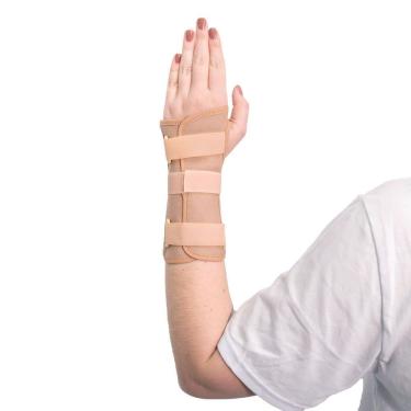 Imagem de Órtese Curta Com Tala Para Punho Mercur - Bege - Mão Esquerda - Tamanho G - Unidade