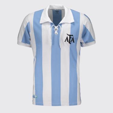 Imagem de Camisa Argentina Retrô Cordinha Masculina-Masculino