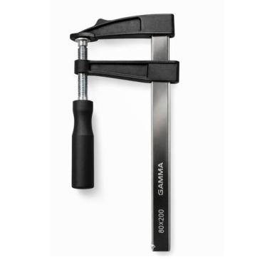Imagem de Grampo Tipo F 80x200mm Preto Alta Pressão Reforçado Profissional Ideal