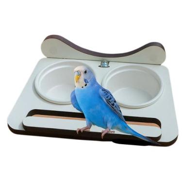 Imagem de Comedouro passaros com 2 vasilhas de 30 ML PLASTICO - FN PETS