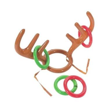 Imagem de Jogo De Natal Inflável Para Crianças: Chapéu De Rena Com Chifres E Arr